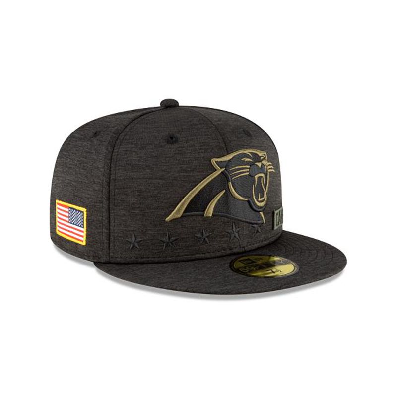 NFL Carolina Panthers Salute To Service 59Fifty Fitted (IIP1315) - Black New Era Caps